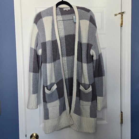 Sweaters - Monteau Buffalo Plaid Open-Front Cardigan